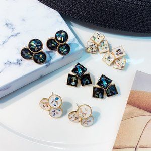 Four pairs of simple wild earrings